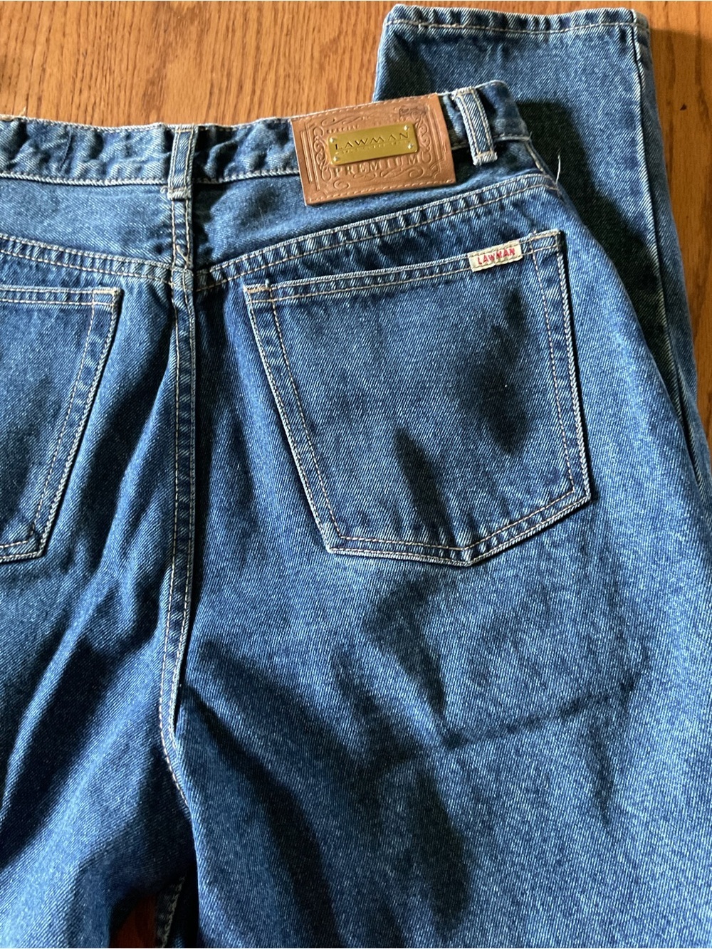 High-Rise Women's Blue Denim Jeans - Classic Back-Pocket Style - Picture 2 of 5